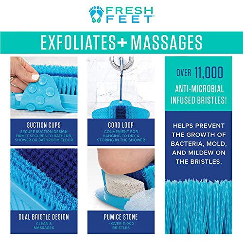 Foot Scrubber with Pumice Stone - Shower Foot Exfoliator & Massager