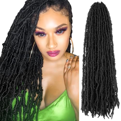 Long Butterfly Locs Crochet Hair 24 Inch - 6 Pack Natural Black (1B)