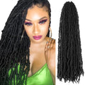 Long Butterfly Locs Crochet Hair 24 Inch - 6 Pack Natural Black (1B)