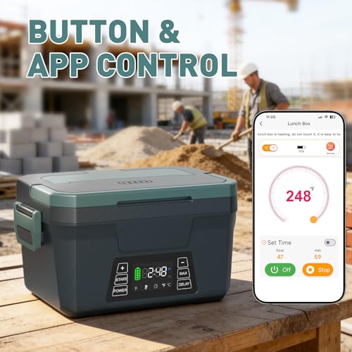 Vingud Turquoise Cordless Electric Lunch Box with APP Control & 18000mAh Battery