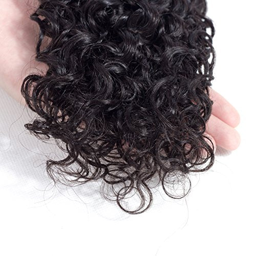 Black 18-inch Virgin Brazilian Curly Hair Weave Bundle - Amella 8A Unprocessed Kinky Human Hair Extensions
