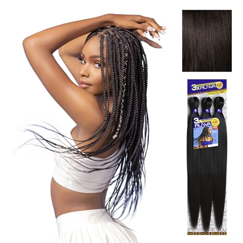Pre-Stretched Braiding Hair Extensions 48 Inch - 5 Pack Dark Brown