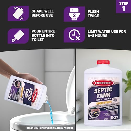 Septic System Maintenance Kit with Bacterial Treatment - 4 Quarts All-in-One Care Solution