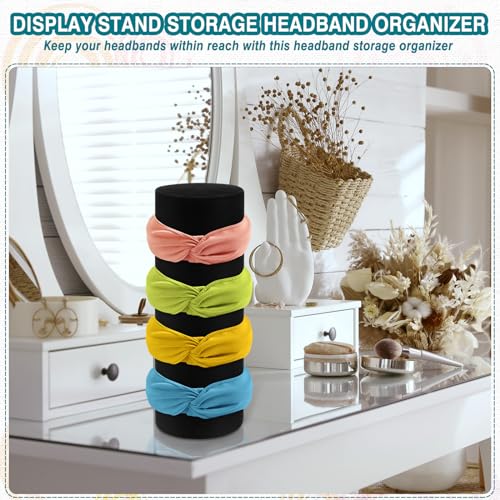 Vertical Headband Holder Organizer Stand for Women Hair Accessories Black - 2 Pack