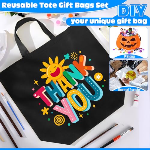 Windyun 200 Pcs Reusable Grocery Bags Bulk Large Shopping Tote Black - Variation of THIS listing