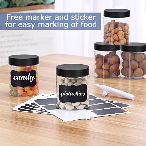 48 Pack Refillable Plastic Jars with Screw-On Lids for Food & Crafts