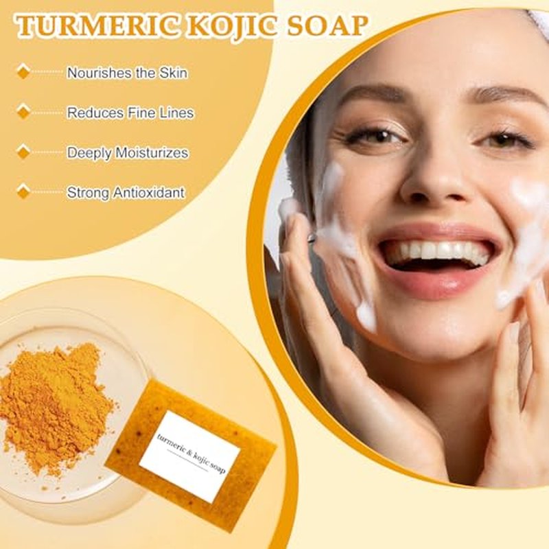 Lemon Turmeric Soap, Turmeric Soap Bar for Face £¦ Body, Natural turmeric Handmade soap for All Skin Types (2pcs)