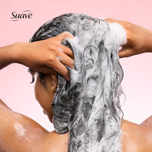 Suave Hydra Gloss Sulfate Free Shampoo with Glycolic Acid & Camellia Flower Oil for Hydrated, Smooth, Glossy Shine, 4 Count, 28 FL OZ