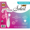 BIC Soleil Simply Smooth Women's Disposable Razors; 3 Blades With Moisture Strip For a Silky Smooth Shave; 10-Count