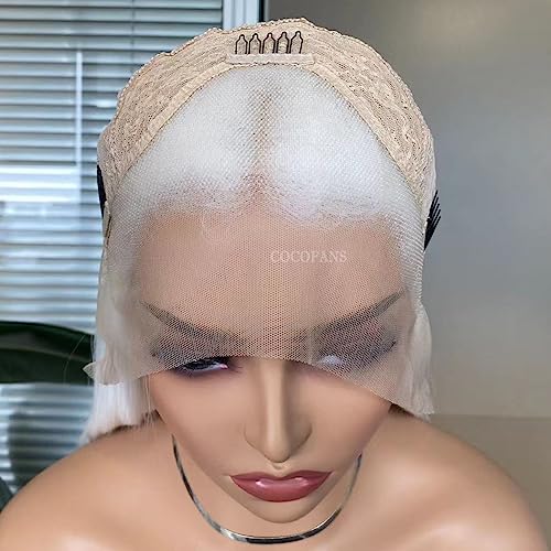 White Synthetic Lace Front Wig for Women - Long Silky Straight Hair