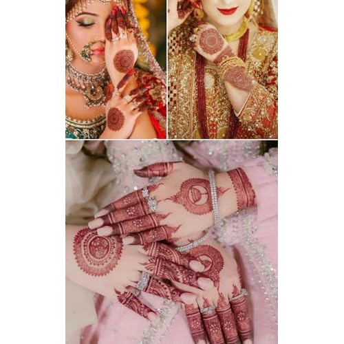 8 Sheets Red Brown Temporary Tattoo Stickers Fake Tattoo Lace Floral Temporary Waterproof Body Art Long Lasting Stickers for Women Festivals Wedding Masquerade Party Decorations Design