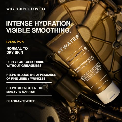 ATWATER Men's Intensive Face Moisturizer 3.4 oz for Dry Skin - Hydrating, Anti-Aging, Vegan