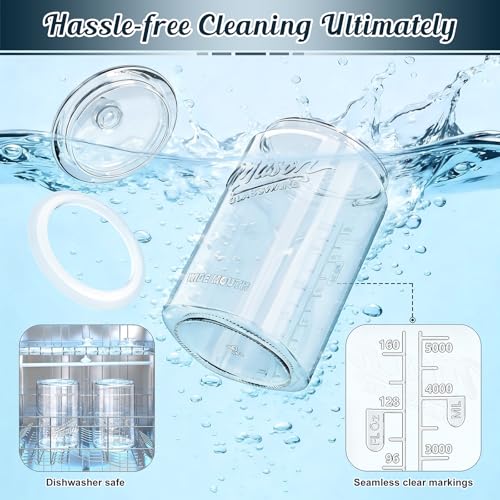 1.5 Gallon Airtight Glass Cookie Jars with Lids - 2 Pack, Mason Style, Food Storage