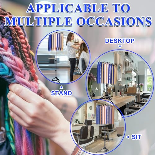 Adjustable Hair Braiding Rack with 120 Pegs, Metal Standing Organizer for Salons & Home