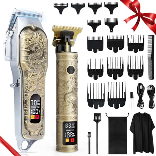 Professional Hair Clippers and Trimmers Set for Men, Cordless Rechargeable Electric Hair Clippers for Hair Cutting, Haircut Clipper for Barber, Men's Gifts for Husband, Barbers, Father