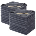 20-Pack Microfiber Facial Cloths 12x12 Inches Fast Drying Reusable Washcloths - Grey