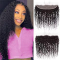 8 Inch Kinky Curly Lace Frontal Human Hair - Natural Black, HD 13x4