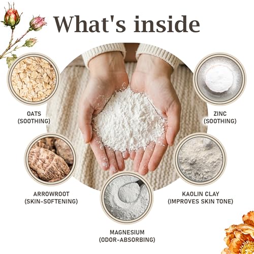 Herb & Root Rose & Vanilla Body Powder Gift Set - Talc-Free, Full Size, Pack of 2