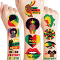 96 PCS Happy Black History Month Pre-Cut Temporary Tattoos for Kids | Super Cute Themed Birthday Party Favors, Supplies, Decorations, African Tattoo Stickers, School Prizes Gifts For Boys Girls