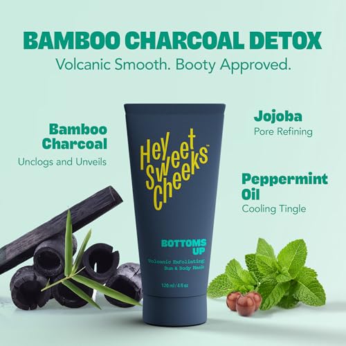 Charcoal Exfoliating Body & Bum Mask - Detoxifying Micro-Exfoliants, 4 oz