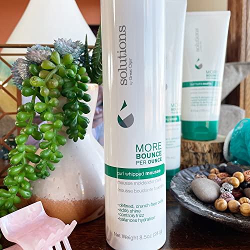 Curl Whipped Hair Mousse - Volume, Shine & Frizz Control for Wavy to Curly Hair - 8.5oz