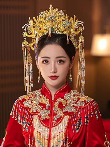Getrelax Phoenix Chinese Wedding Tiara Headband Bridal Hair Accessory