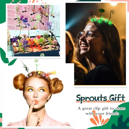 Glow in the Dark Rave Hair Clips Set - 100 Colorful Duck & Plant Clips for Festival & Party