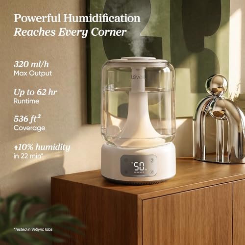 Large Room Humidifier with 6.2L Tank, Smart App Control, Quiet 26dB - Microbial Resistant, Auto Mode - Variation of 6.2L Smart & Easy Clean