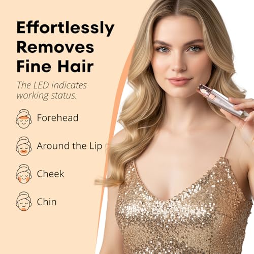 VG VOGCREST Rose Gold 2-in-1 Facial & Eyebrow Trimmer with LED Light