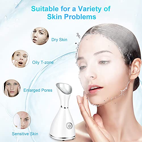 Facial Steamer for Deep Facial Cleansing & Skin Care Set | Home SPA & Pore Unclogging Nano Mister