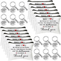 Talltalk 24 Pcs Thank You Gifts for Women Inspirational Employee Staff Appreciation Gifts Cosmetic Bags with Keychains Set Thank You Keyrings Sets for Coworkers Women Nurse Teacher