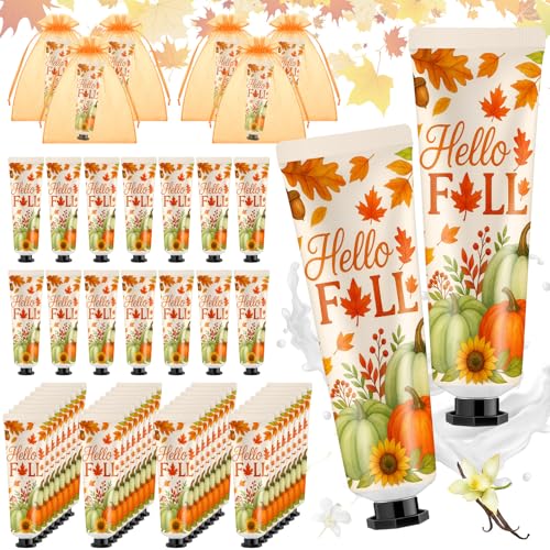 Fall Pumpkin Maple Leaf Hand Cream Gift Set - Baby Shower Favors - Orange / Fall Variation