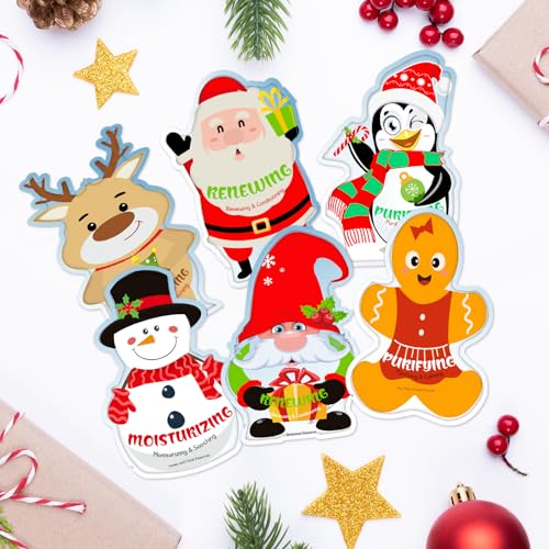 36 Pack Christmas Face Masks Set - Holiday Skincare Facial Sheet Masks for Women & Men - Festive Stocking Stuffer