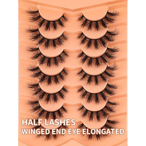 fluffy Cat Eye Lashes Mink Eyelashes Wispy 16MM 8D Volume False Eyelashes For Adult 7 Pairs Black
