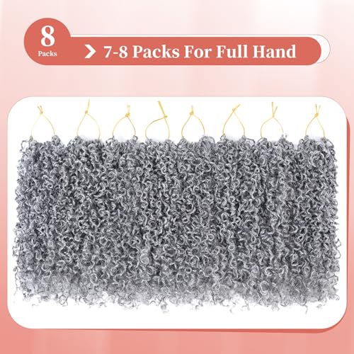 Pre Looped Crochet Hair - Senegalese Twist 10 Inch, Gray, 8 Packs