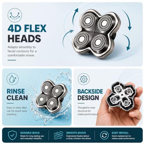 Pro 4 Shaver Replacement Blades for Skull Pitbull - 2 Pack - Compatible with Pro Models