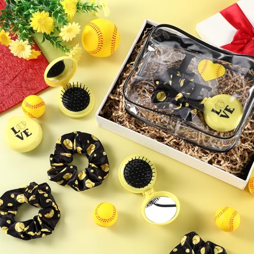 Softball Makeup Bags - Set of 36 Softball Team Gifts for Women - Yellow