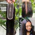 14 Inch HD Swiss Lace Melt Skin Lace Closure Long Deep Parting Human Hair - Natural Black