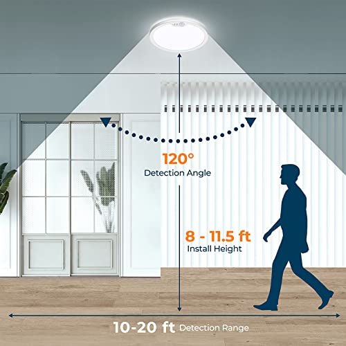 8.7 Inch 4-Pack White LED Motion Sensor Ceiling Lights with Adjustable Color Temperature