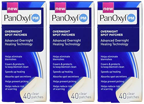 PanOxyl Overnight Acne Spot Patches 40 Count Pack of 3 | Hydrocolloid Blemish Healing