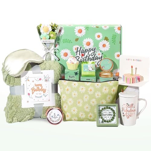 Birthday Gifts for Women, Daisy Happy Birthday Gift Basket for Women Self Care Gift Happy Birthday Gift Baskets for Her ,Girlfriend,Wife,Mom,Grandma,Christmas Gifts Box Set with Coffee Mug