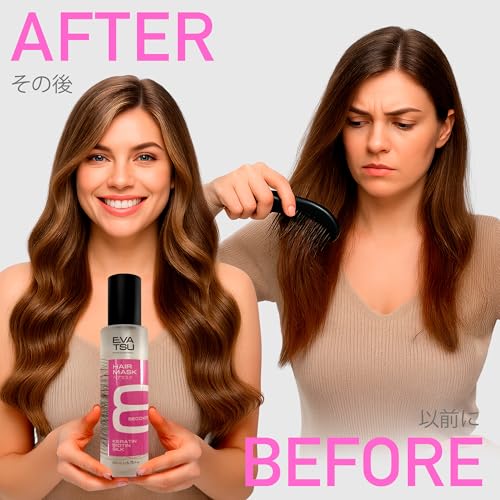 EVATSU 8-Second Hydrating Hair Mask Spray 6.75 oz - Rinse-Out Keratin Treatment for Dry, Damaged, Frizzy & Color-Treated Hair
