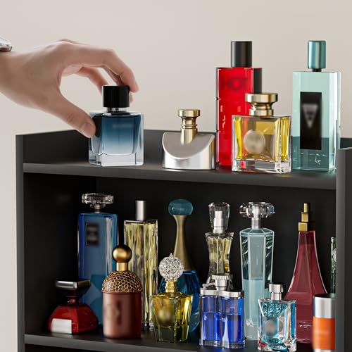 3-Tier Wooden Cologne Organizer for Men with Drawer
