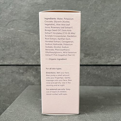 FLEUR & BEE Face Wash | 100% Vegan & Cruelty Free | Non Drying, Gentle, Daily Use | Dermatologist Tested Facial Cleanser with Natural and Organic Ingredients | So Clean (3.7 Fl Oz)