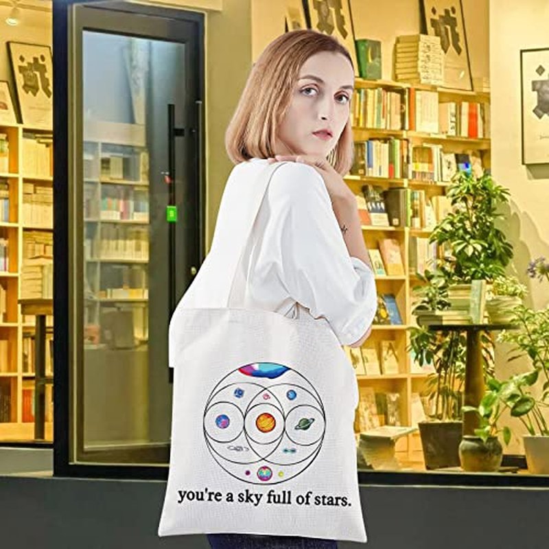 LEVLO Music Band Cosmetic Make Up Bag Star Moon Sun Lover Gift You'Re a Sky Full Of Stars Make Up Zipper Bag For Women Girls