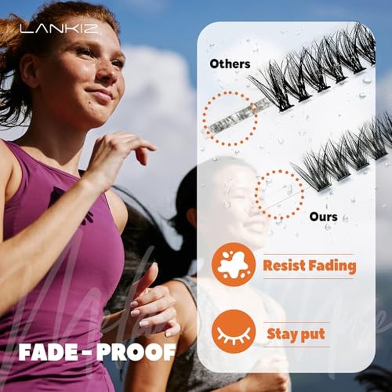 Lash Extension Kit - LANKIZ DIY Lash Clusters Kit,40D+50D C Curl Natural False Lashes 280 pcs,Individual Eyelash Clusters with Waterproof Bond & Seal Glue for Beginners & Professionals-MuseV+ C