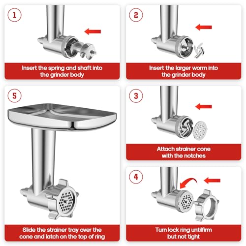 KitchenAid Stand Mixer Meat Grinder & Cheese Grater Attachments Set
