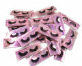 50 Pairs Faux Mink False Eyelashes Pack - Natural 16-20mm Style, Pink Packaging, Reusable