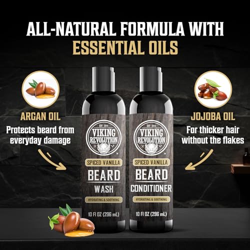Viking Revolution Beard Wash & Conditioner Set - Spiced Vanilla 10 oz