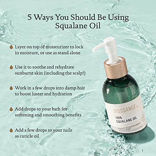100% Squalane Oil for Face, Body & Hair - Vegan Hydrating Moisturizer 3.3 oz